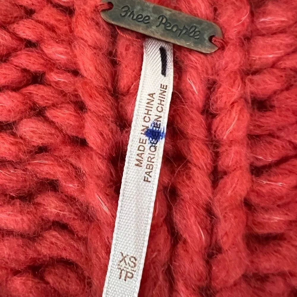 NWOT - Free People Be There Pullover Chunky Knit Sweater - Coral Clay - Size XS